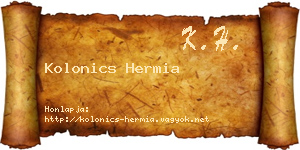 Kolonics Hermia névjegykártya